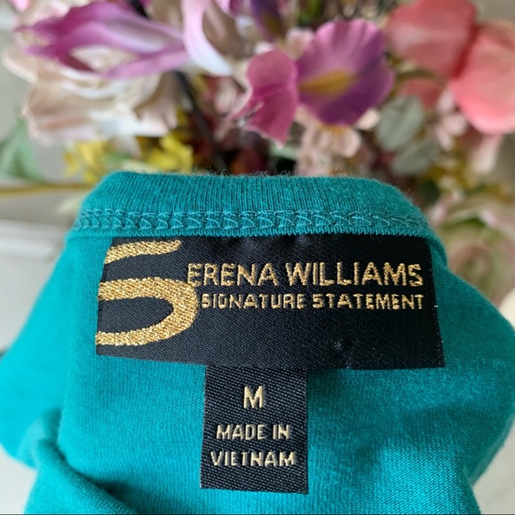 •Serena Williams• Jade Green Fringe Tunic Top-Med - Picture 2 of 9